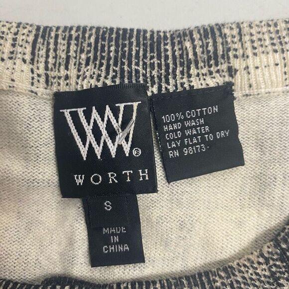 W by WORTH Women’s Black‎ And White Sweater Cardigan Shrug Size Small Button Up - Picture 3 of 6
